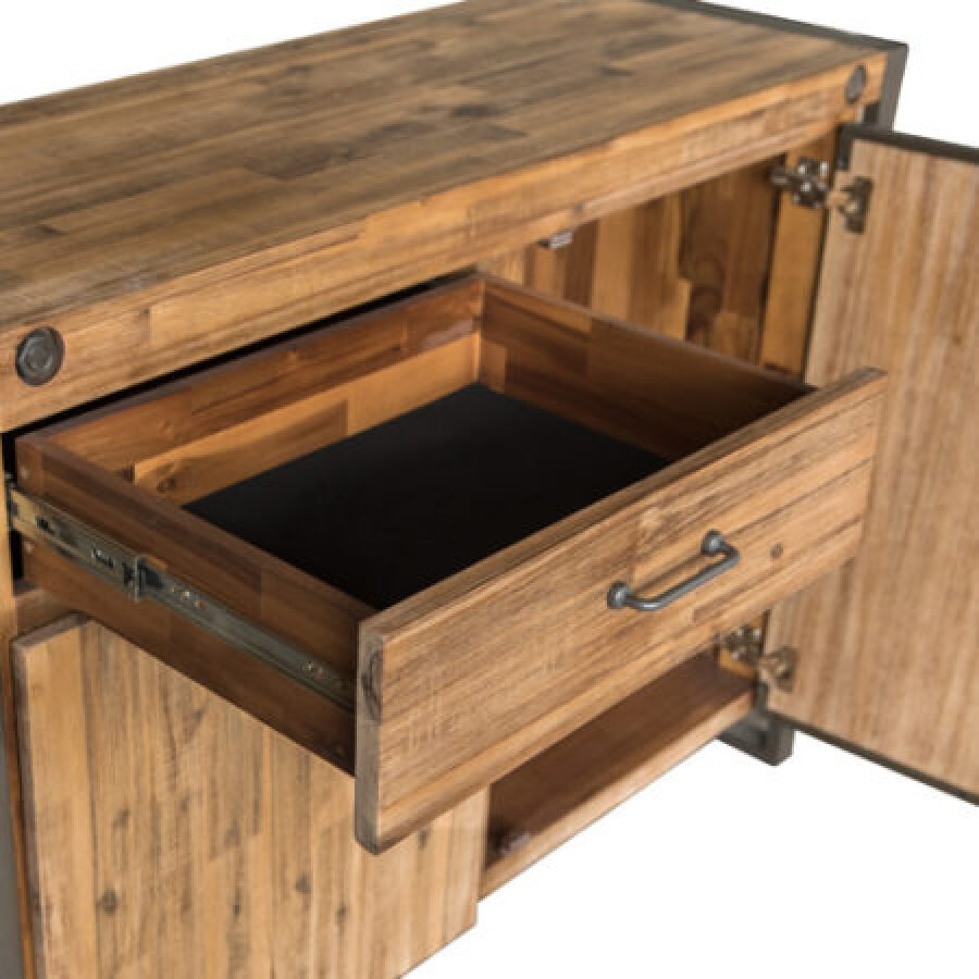 Meubles Style Industriel - Buffet 1 Tiroir 2 Portes Industriel Yorker.