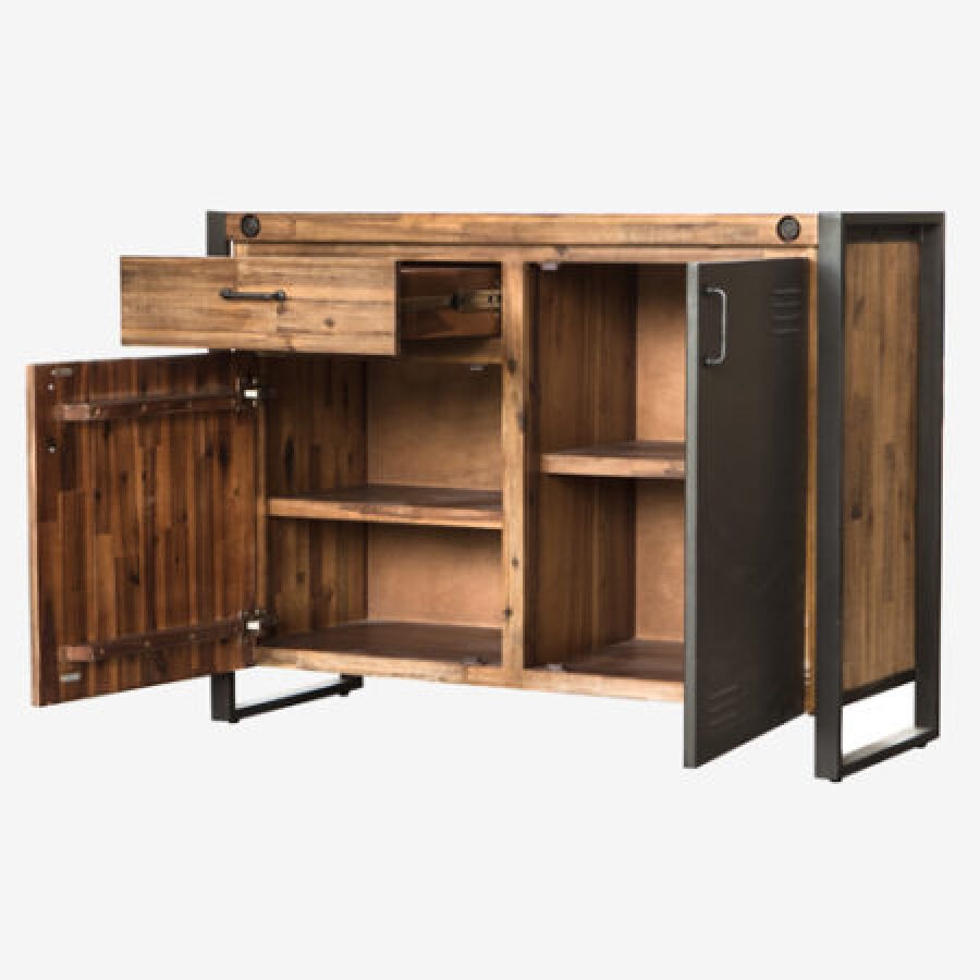 Meubles Style Industriel - Buffet 1 Tiroir 2 Portes Industriel Yorker.