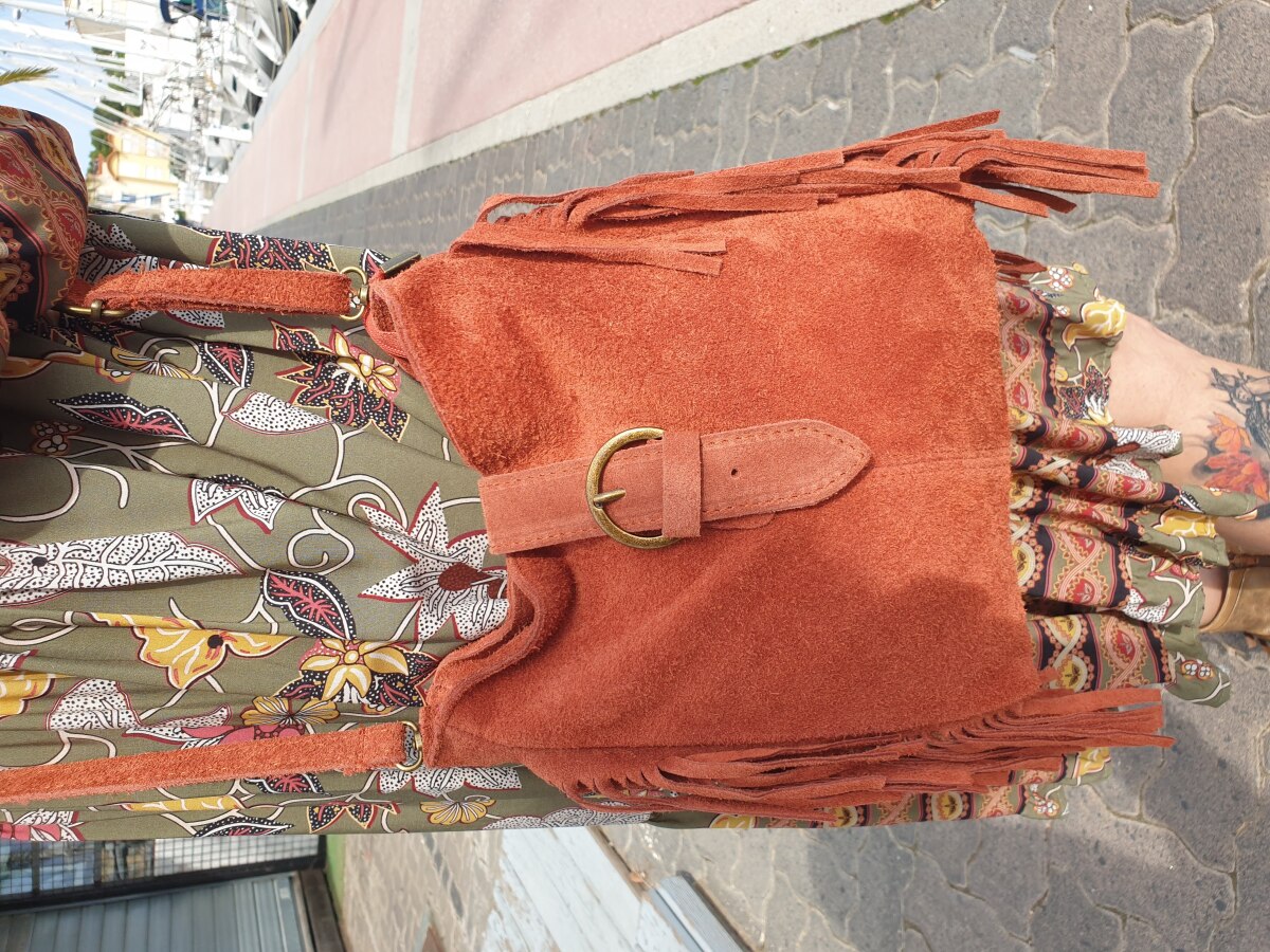 Sac - Sac Boho Daim 100% Cuir Nubuck