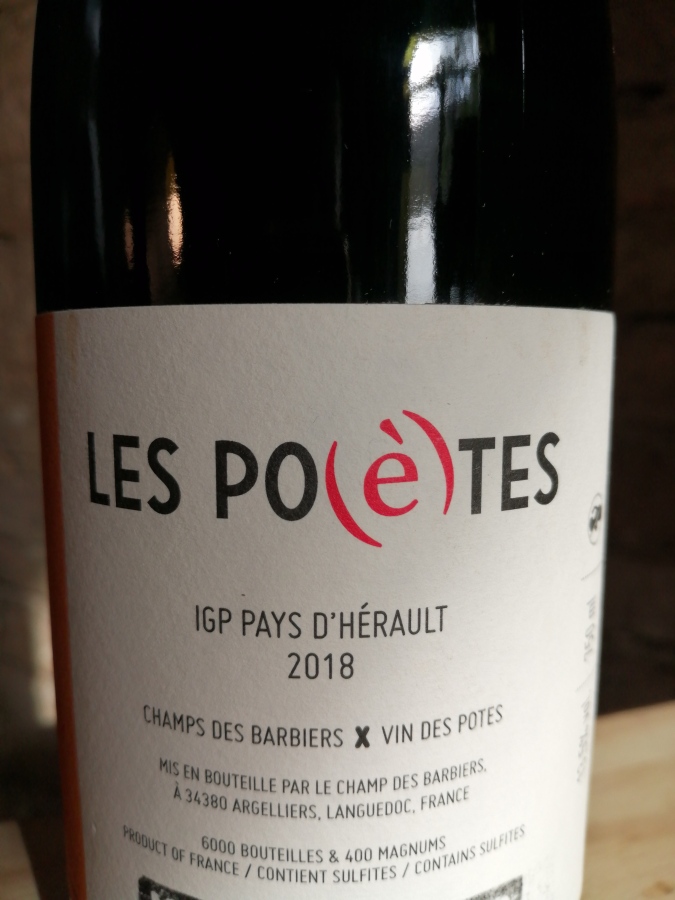 Vin Rouge De L'herault - Les Poètes, Vin Des Potes, 2018