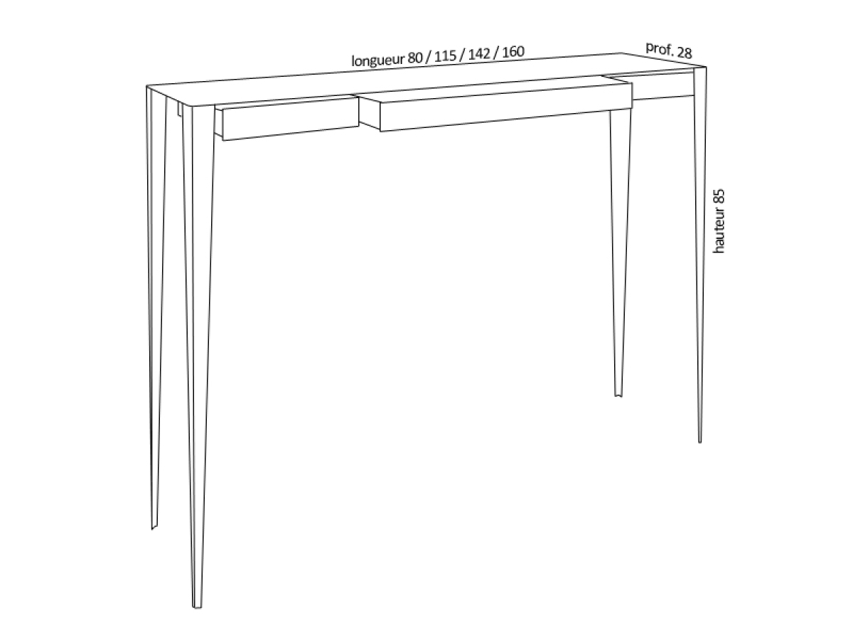 Mobilier - Console Design 3 Tiroirs Afd Grande Soeur Jaune 115 Cms