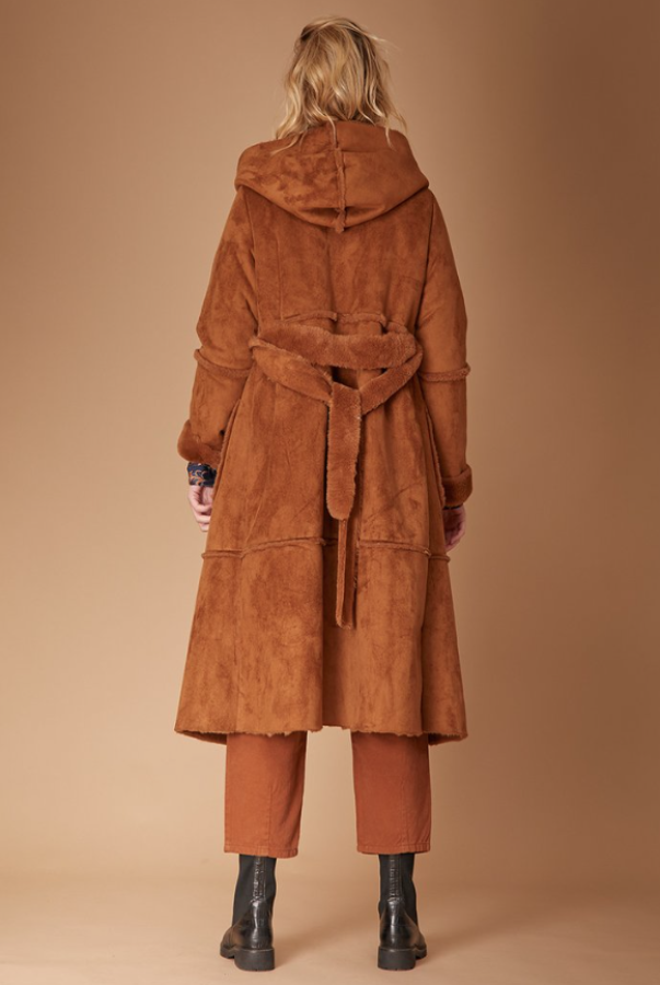 Manteaux - Manteau Long Effet Peau Retournée