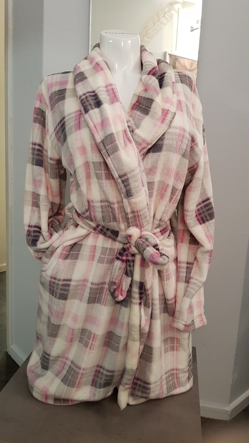 Lingerie De Nuit  - Robe De Chambre Rose Pomme Taille 42/44