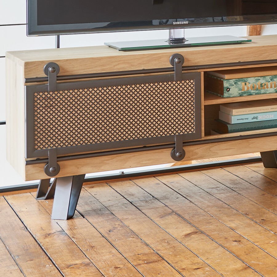 Mobilier - Grand Meuble Tv Fusion 170 Cms Chêne Massif