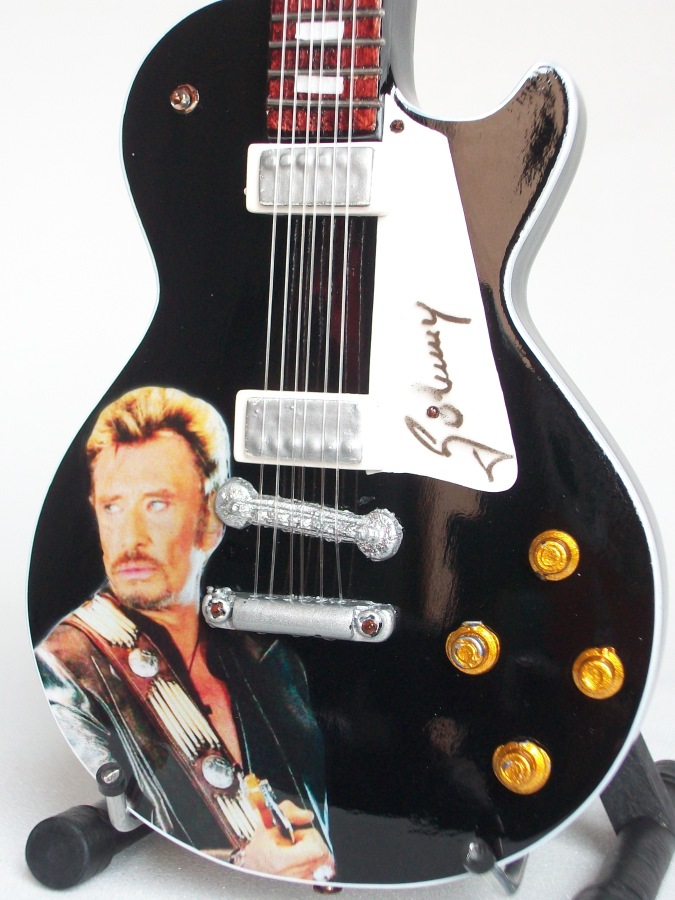 Guitares Miniatures - Guitare Miniature Noire Johnny Hallyday